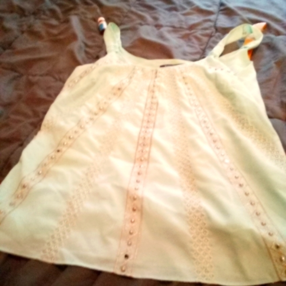 COPY - White House black market medium turquoise beaded blouse